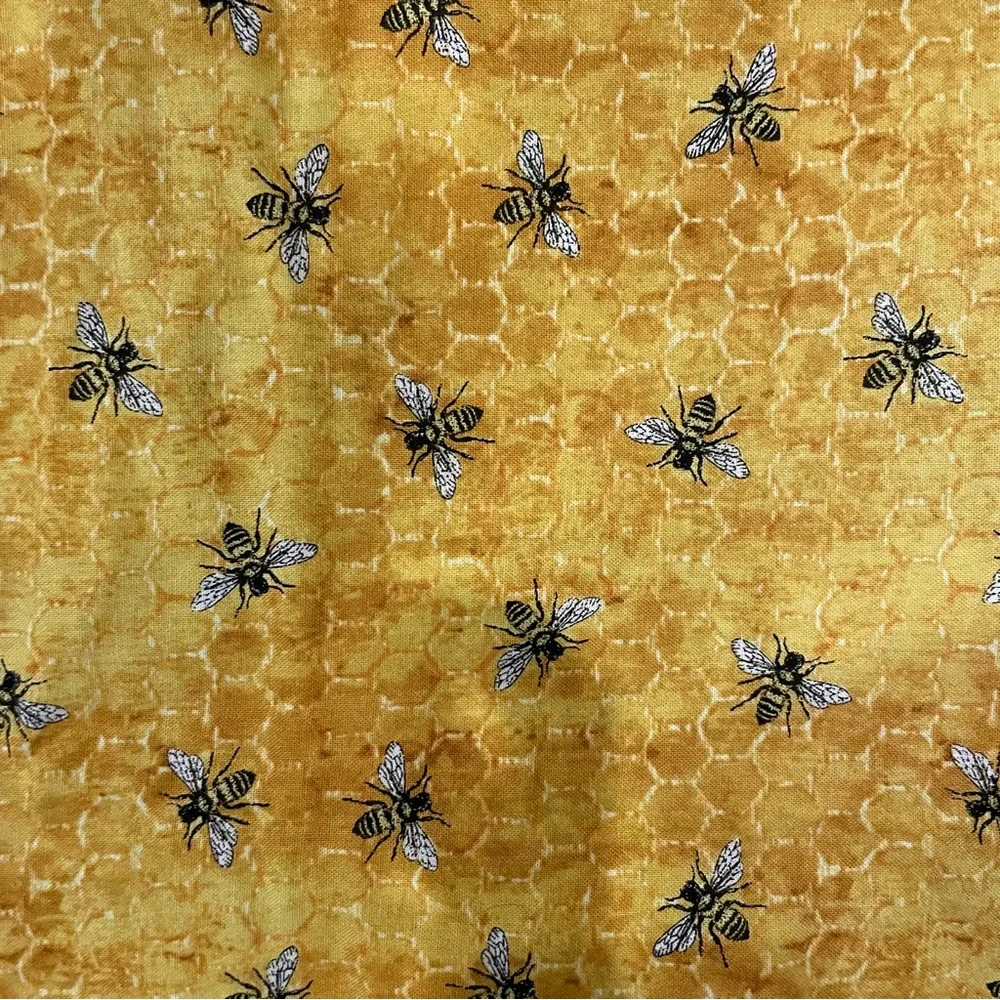 Handcrafted Black and White Quilt honey bee themed with embellishments, 19”x31”